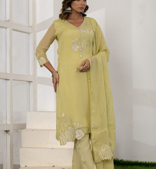 Organza Straight Suit Set