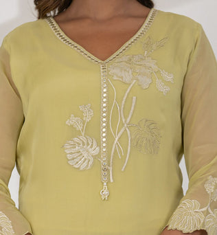 Organza Straight Suit Set