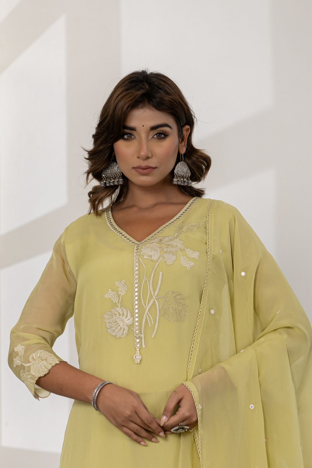 Organza Straight Suit Set