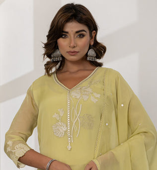 Organza Straight Suit Set