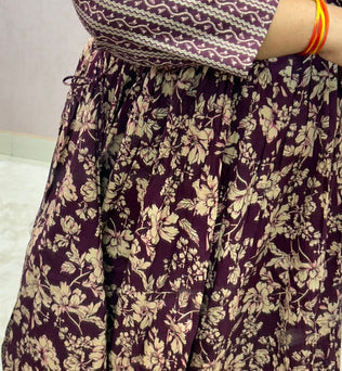 Cotton Printed Anarkali Suit Set