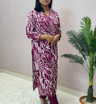Cotton Printed Kurti Pant Set