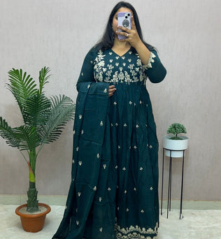 Mulmul Cotton Anarkali Suit Set