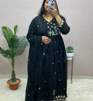 Mulmul Cotton Anarkali Suit Set