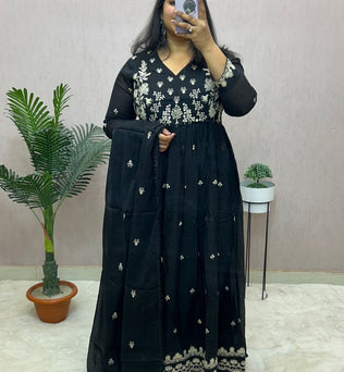 Mulmul Cotton Anarkali Suit Set