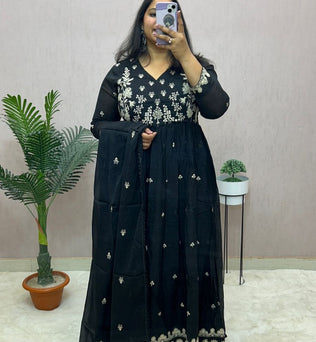 Mulmul Cotton Anarkali Suit Set