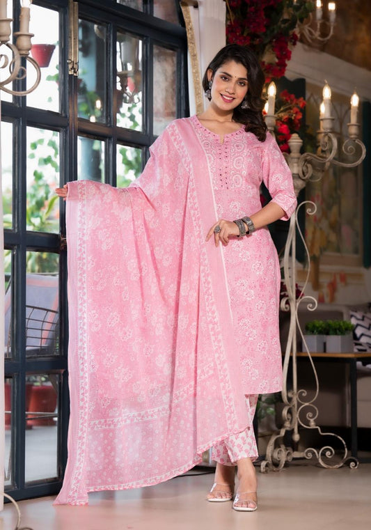 Cotton Straight Suit Set