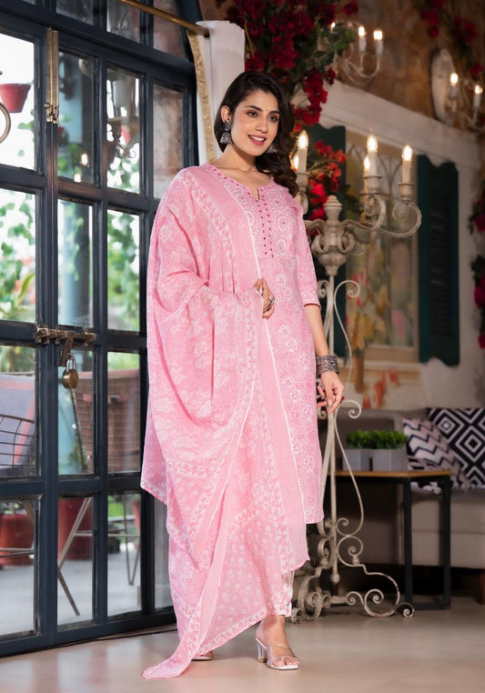 Cotton Straight Suit Set