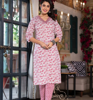 Cotton Straight Suit Set