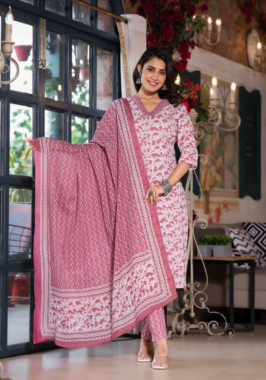 Cotton Straight Suit Set