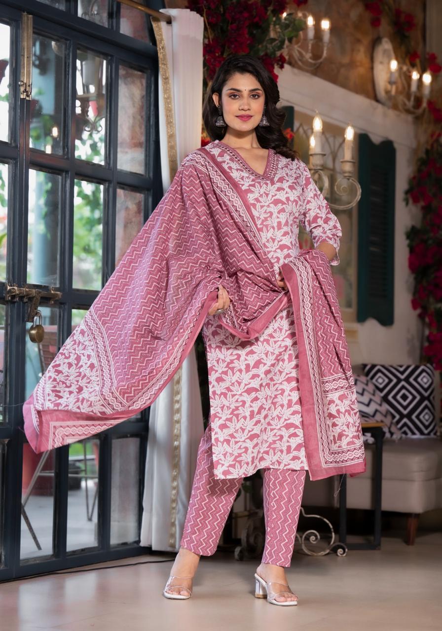 Cotton Straight Suit Set