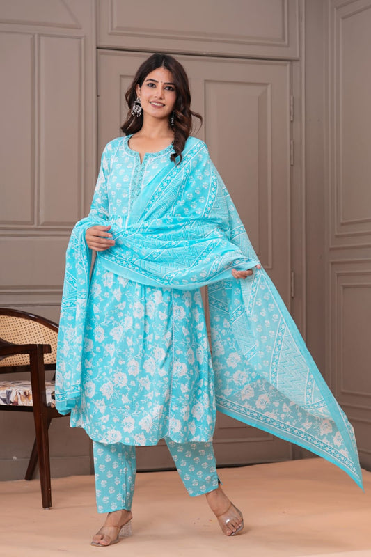 Cotton A-line Suit Set