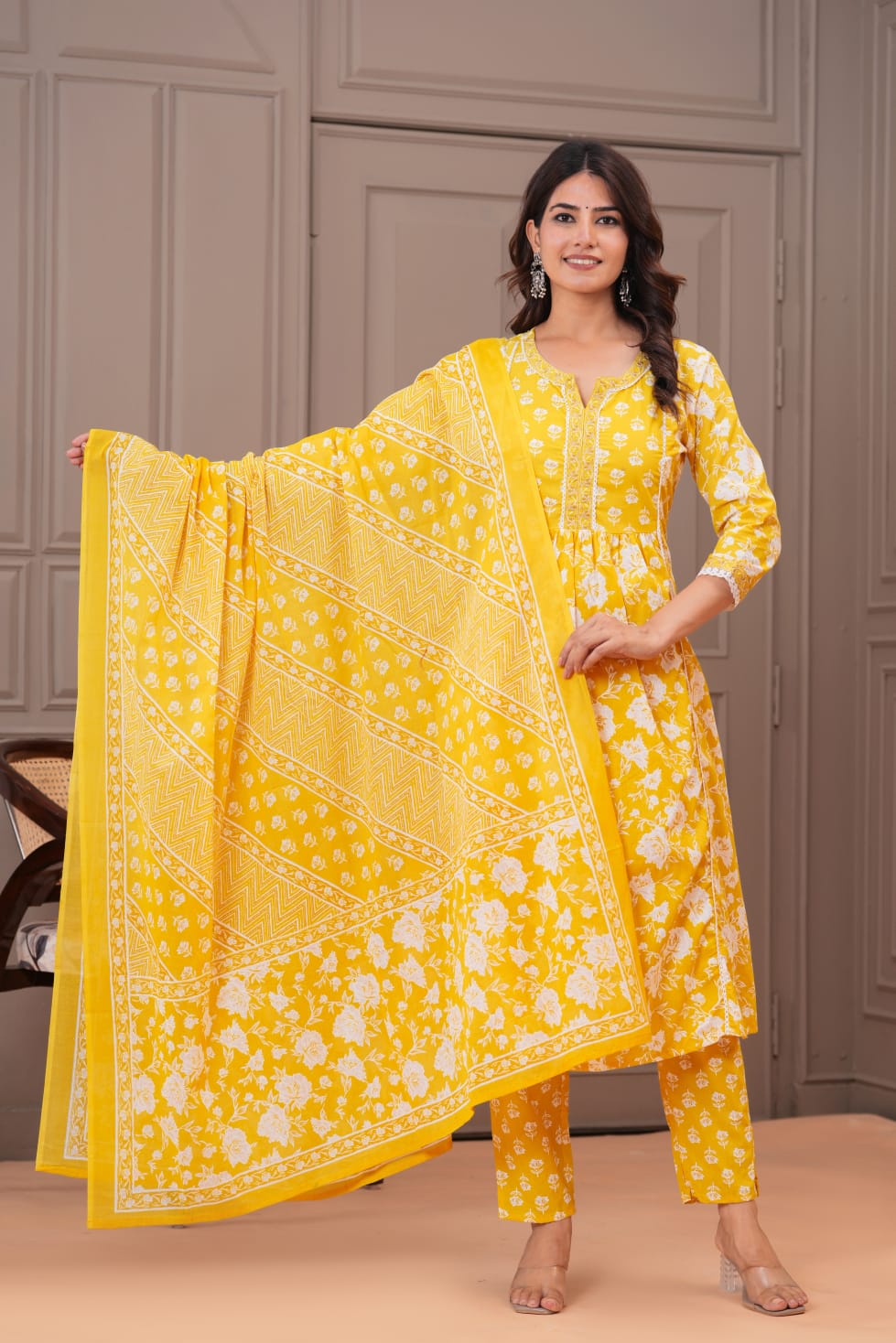 Cotton A-line Suit Set