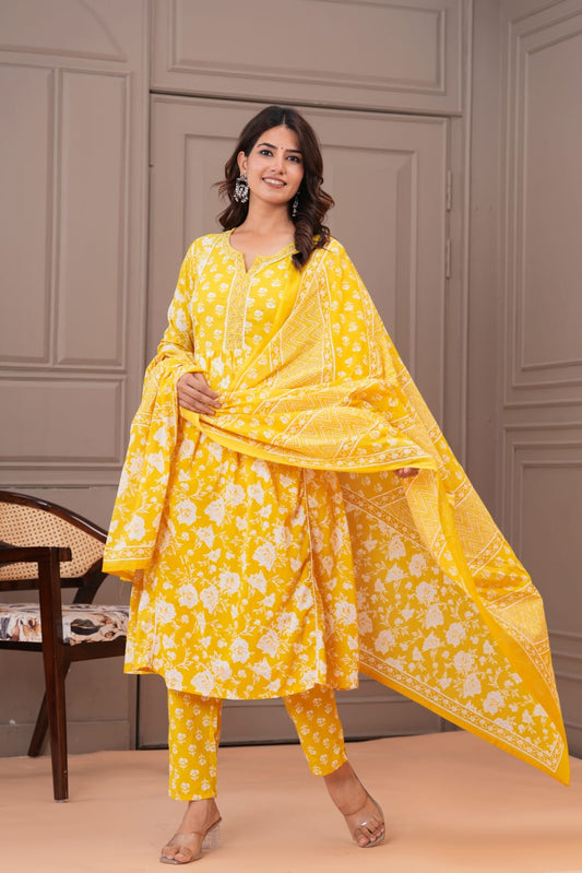 Cotton A-line Suit Set