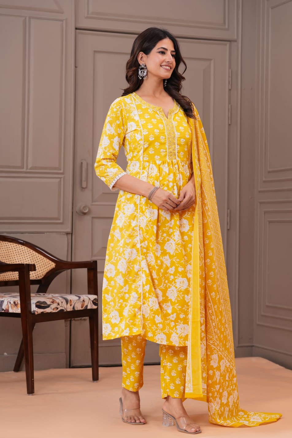 Cotton A-line Suit Set
