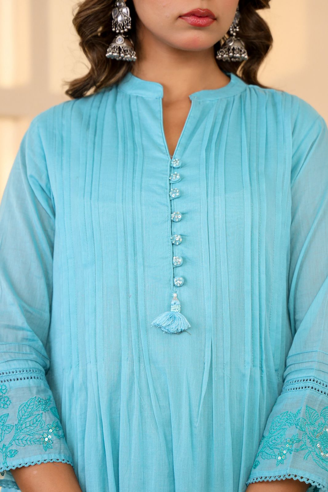 Mulmul Cotton A-line Suit Set