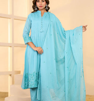 Mulmul Cotton A-line Suit Set