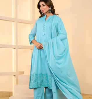 Mulmul Cotton A-line Suit Set