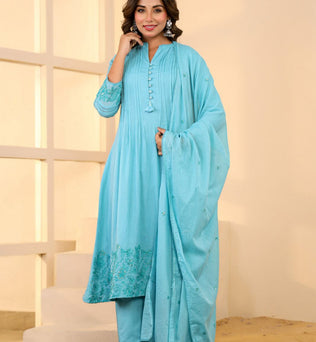 Mulmul Cotton A-line Suit Set