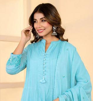 Mulmul Cotton A-line Suit Set