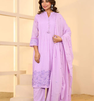 Mulmul Cotton A-line Suit Set