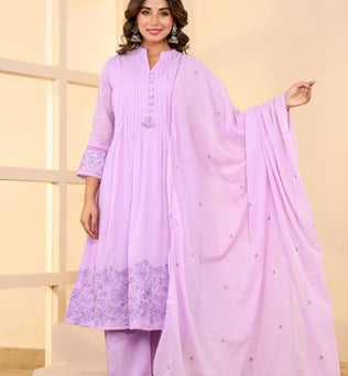 Mulmul Cotton A-line Suit Set