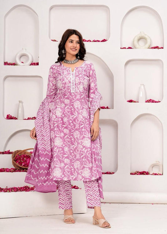 Cotton Straight Suit Set